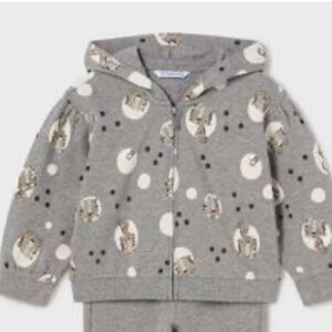 Mayoral Gray Kids' Hoodie with Polka Dots